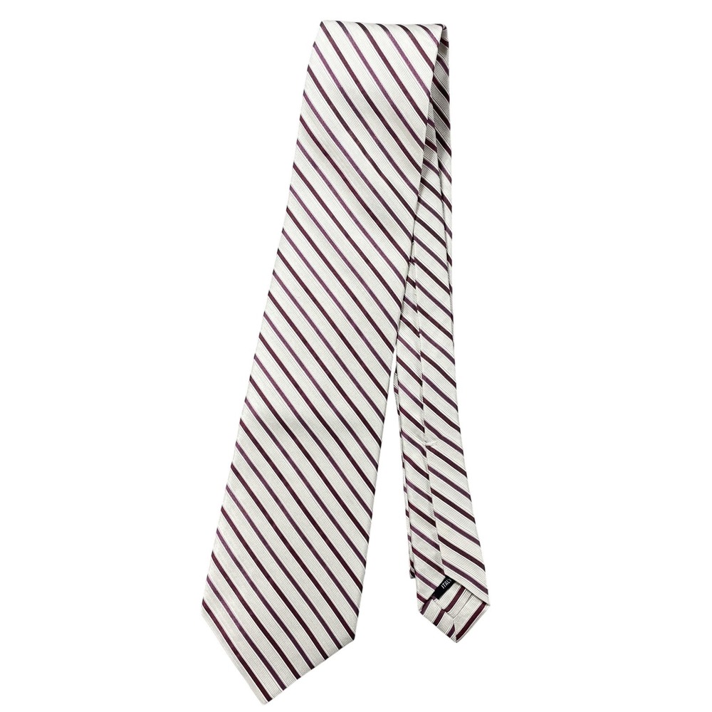 Paul Fredrick Tie Men One Size Red Striped Classic Sartoriale Woven Silk Necktie